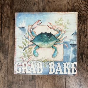 Crab Bake Coastal Nautical Canvas Print Wall Art 12 x 12